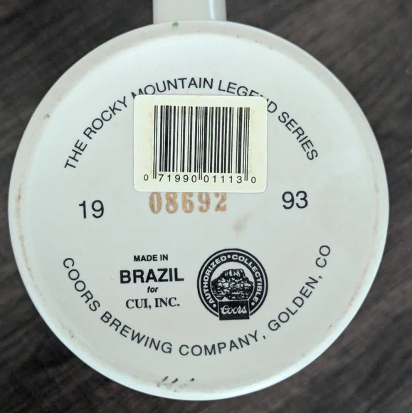 Coors Beer Stein Rocky Mountain Legend Fisherman - Picture 9 of 9